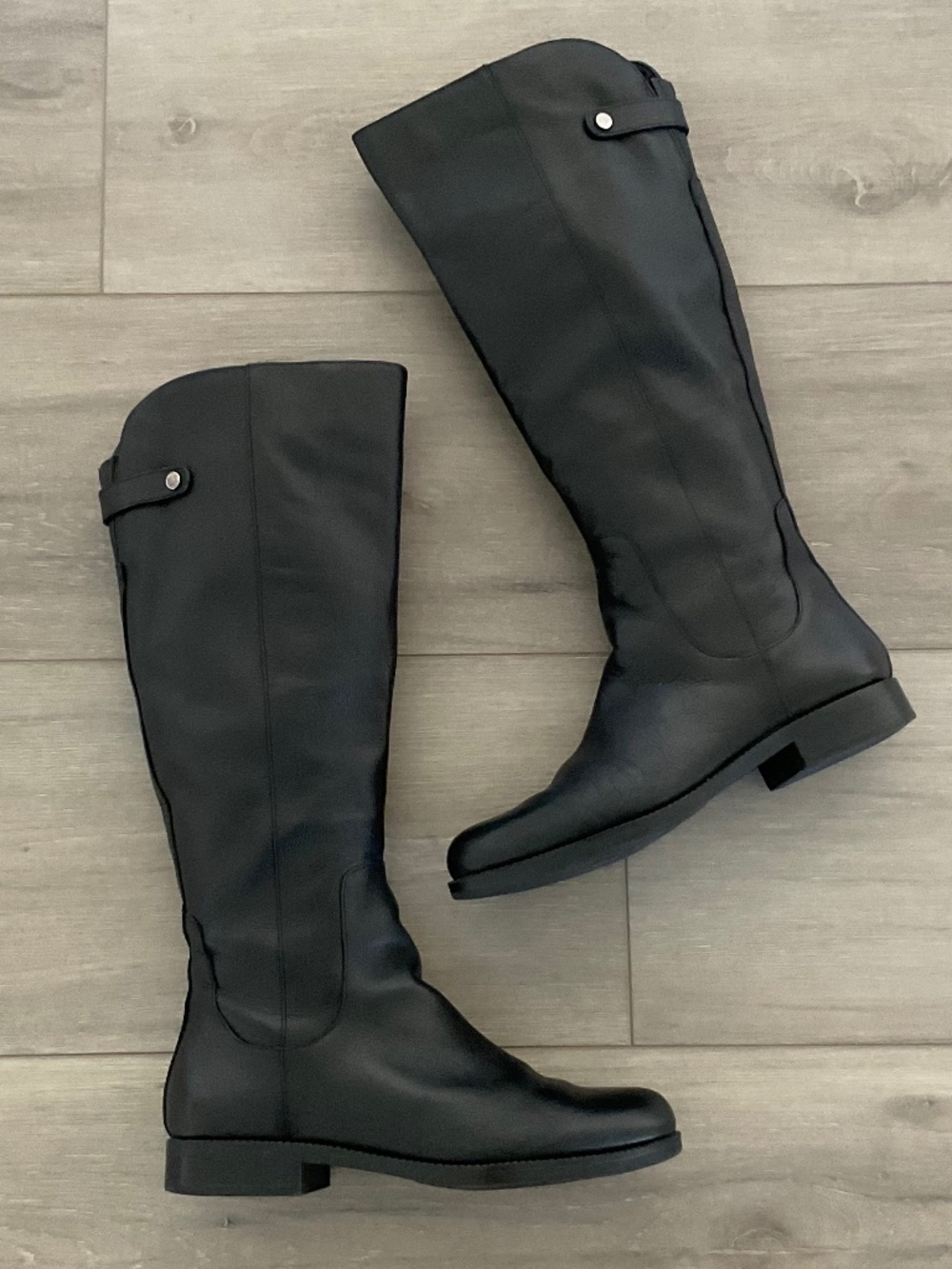 FRANCO SARTO Castor Riding Boots in Black Leather Size 10